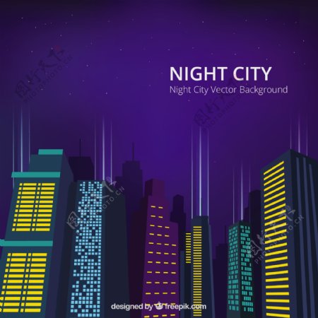 夜晚的城市背景