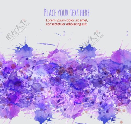 紫色水彩墨迹背景矢量图片AI