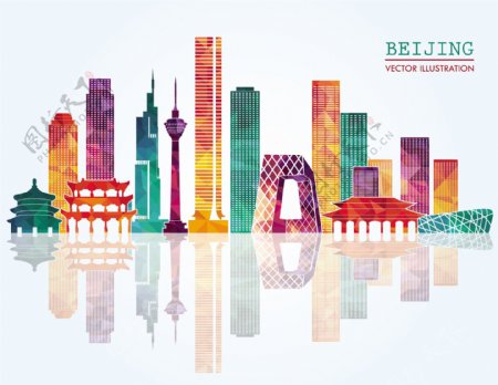 北京建筑剪影图片