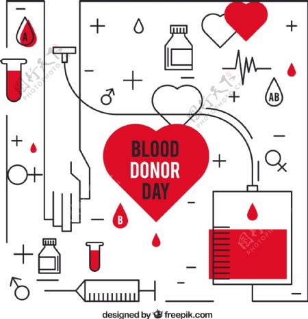 世界献血日输血元素设计背景