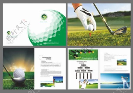 高尔夫宣传画册矢量素
