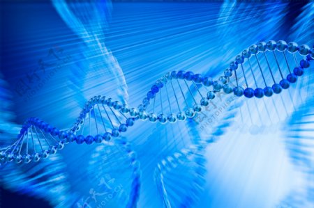 蓝色DNA分子结构图片