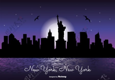 纽约夜景天际线插图