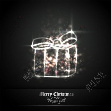 黑色背景圣诞礼盒EPS矢量图片