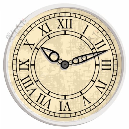 复古罗马数字时钟表盘设计矢量素材