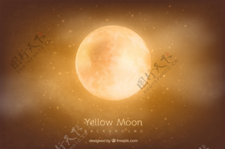 橙色的月亮的背景