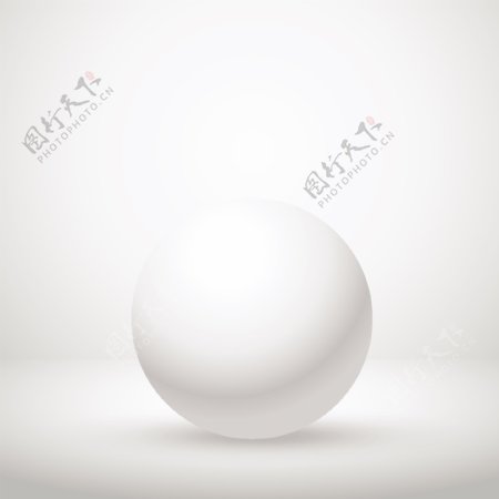 空房间的白色球体