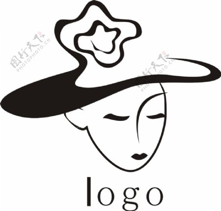 女性手绘简约logo