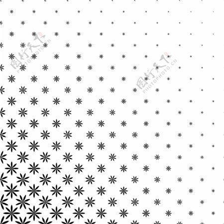单色几何图案花卉图案抽象花卉矢量背景图形设计