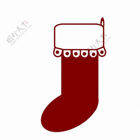 红色卡通圣诞袜免抠png透明素材