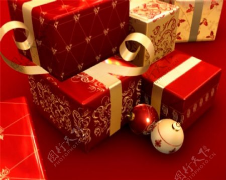 浪漫圣诞节礼盒装饰素材