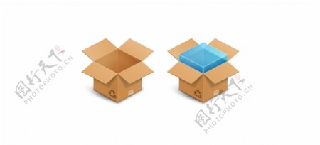 装货物的纸箱图标icon设计