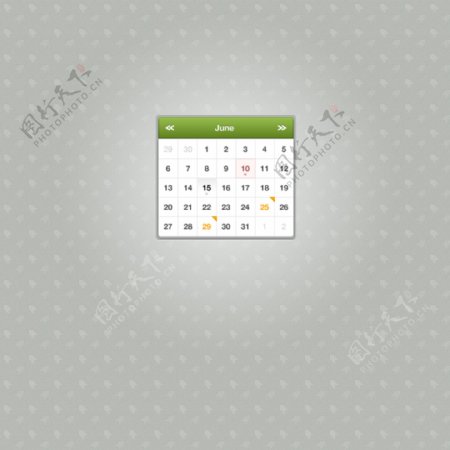 绿色的网页日历挂件图标设计
