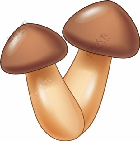 手绘可爱蘑菇元素