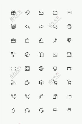 线框矢量图标设计icon