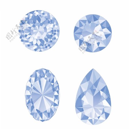 一组淡蓝钻石设计元素
