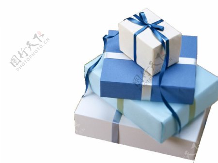 蓝色包装礼品盒素材