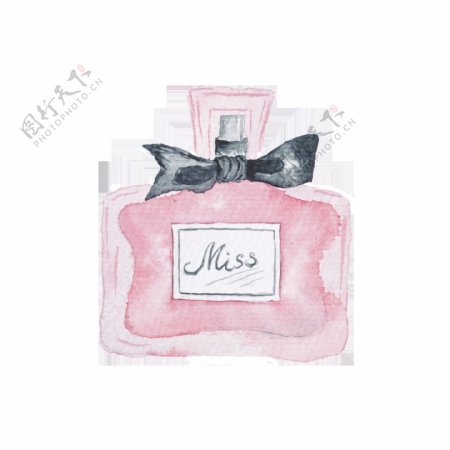 粉色手绘香水时尚巴黎卡通透明素材