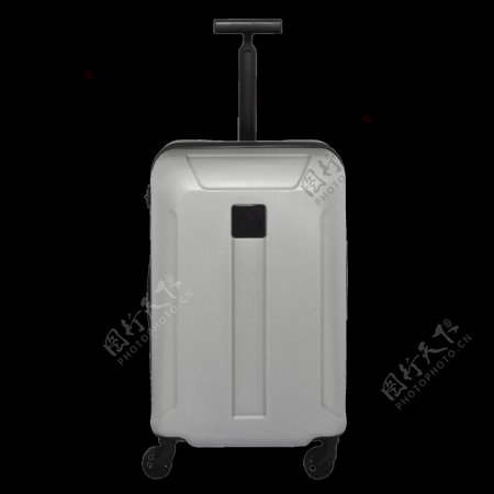 灰色拉杆行李箱免抠png透明图层素材