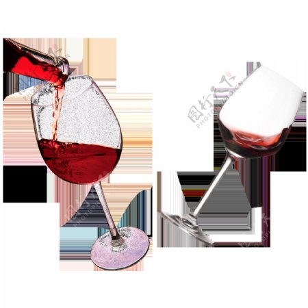 玻璃杯葡萄酒免抠png透明图层素材