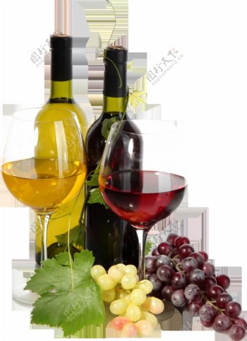 实物葡萄美酒元素