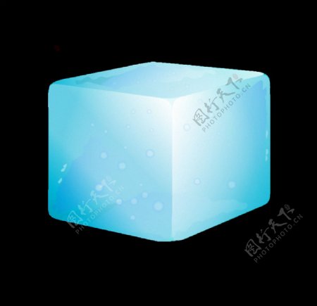 蓝色立方体冰块免抠png透明素材