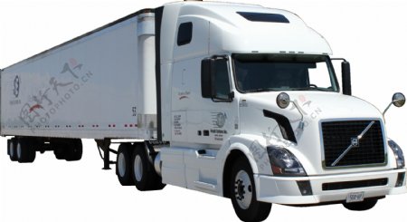 白色厢式载重卡车免抠png透明图层素材