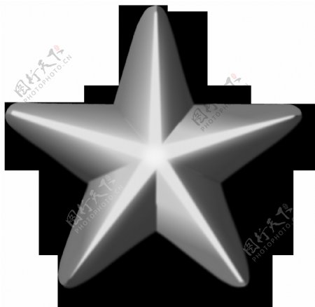 银色五角星免抠png透明图层素材