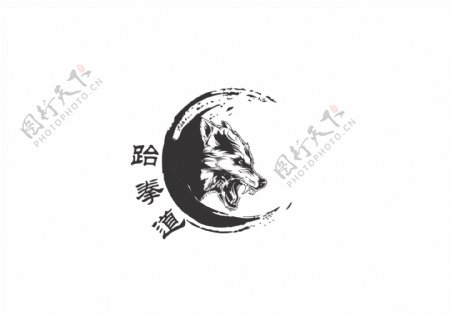 黑色跆拳道logo设计