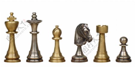 国际象棋金属棋子免抠psd透明素材