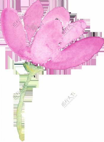 粉红莲花卡通透明装饰素材