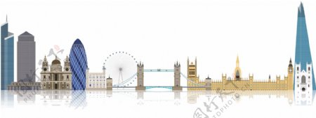 伦敦地标建筑集合免抠psd透明素材
