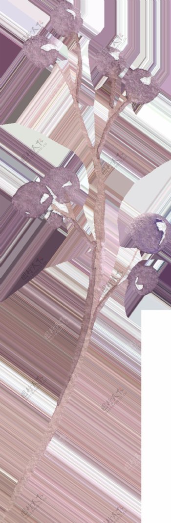紫荆桃花卡通水彩透明素材