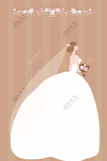 婚礼婚纱结婚卡通海报设计PSD模板