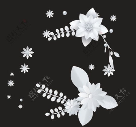 白色折纸花朵