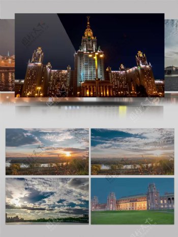 4K超清延时拍摄莫斯科城市视频素材