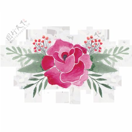 粉红花蕊透明装饰素材
