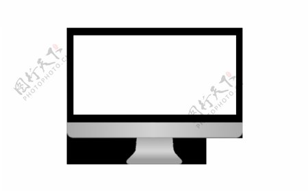 卡通彩绘白色电脑屏幕png元素