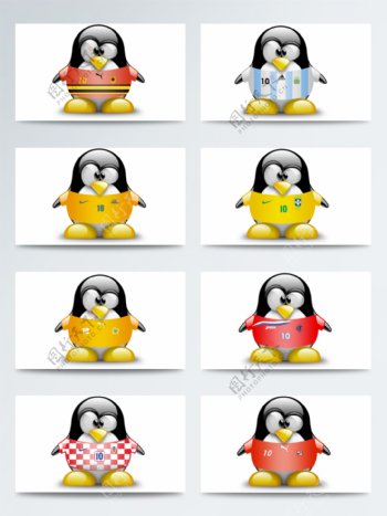 企鹅宝贝足球服饰图标素材