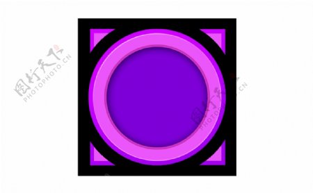 卡通紫色圆环png元素