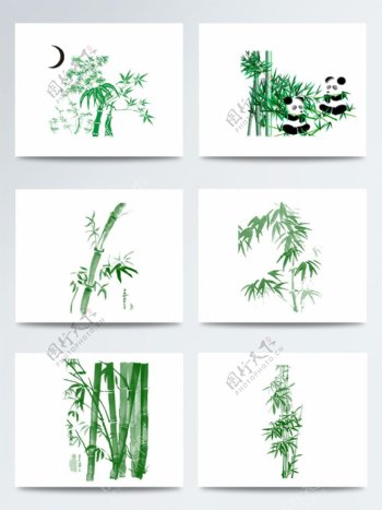 卡通手绘熊猫竹子竹林PNG元素
