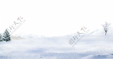 冬季白雪风景图PNG元素