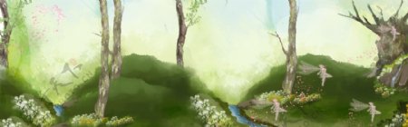神秘森林系banner背景