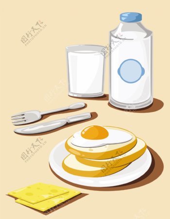 美味营养的早餐插画