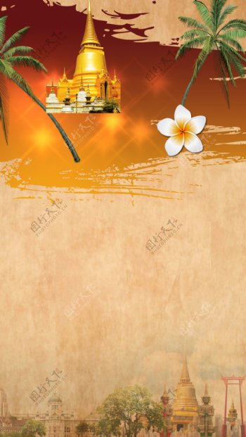 精美泰国皇宫海报背景模板设计