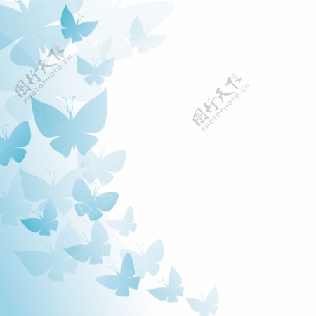蓝色蝴蝶装饰矢量背景