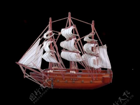 古帆船战舰模型图片PNG元素