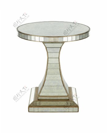 圆形银箔铁艺圆桌设计