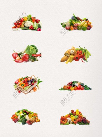 产品实物蔬菜水果堆PNG元素