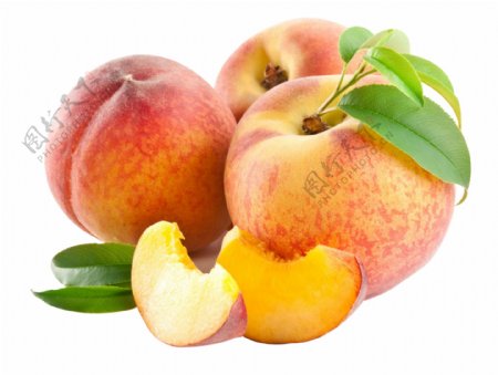水果食物果实植物叶子桃子苹果素材